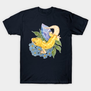 Leopard Gecko with Crystals & Forget-Me-Nots T-Shirt